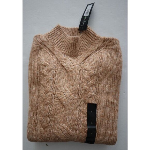 Banana Republic 713965-1 Women's Sz Small Camel Brown Cable Knit Sweater - Picture 4 of 6